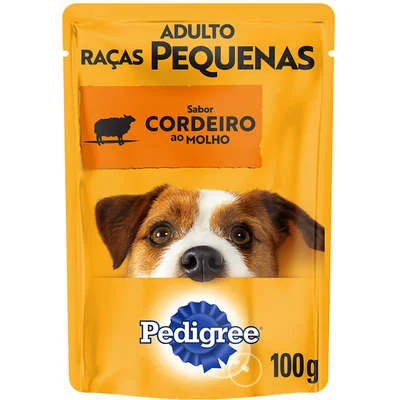 Ração Úmida Pedigree Sachê Cordeiro ao Molho para Cães Adultos de Raças Pequenas
